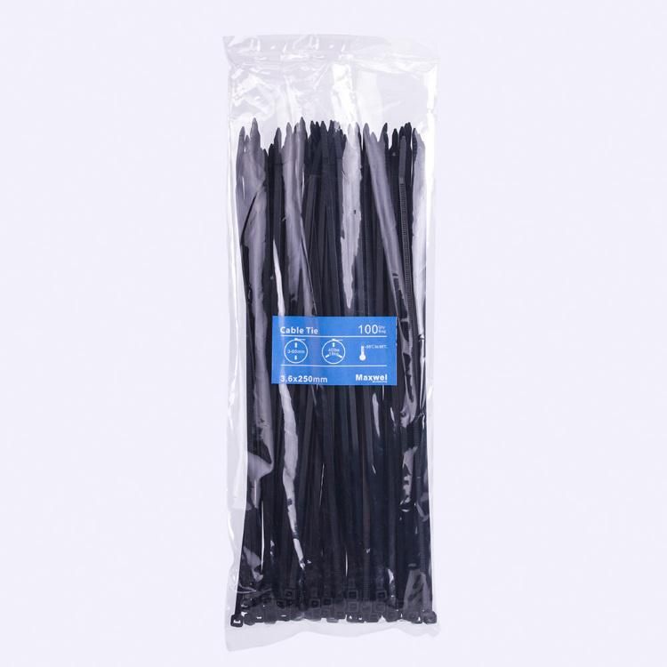Nylon 66 UV Black Plastic Zip Tie