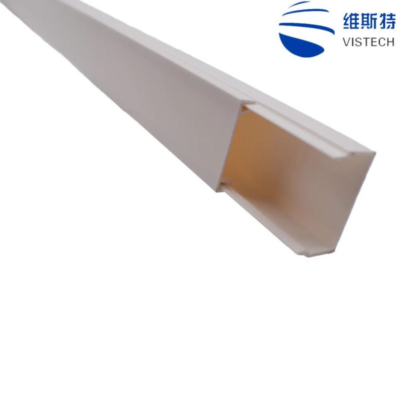 White PVC Good Insulation The Round Type Solid Wring Duct, 0.75mm/1.3mm Thickness Cable Trunking