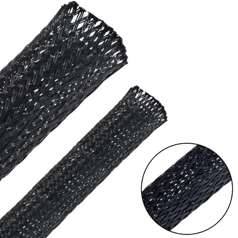 Xiamen Flexible 25mm Black Pet Braided Insulation Sleeve for Computer Wire Management