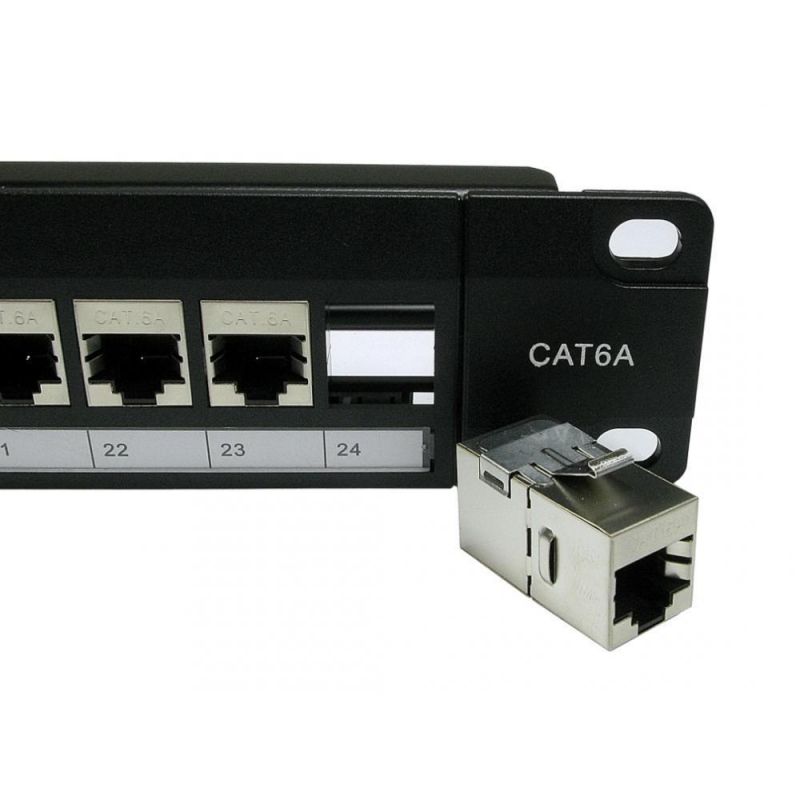 Fast CAT6A or Cat. 6 Shielded 24 Port Patch Panel Rack Mountable Network Ethernet 1u 19"