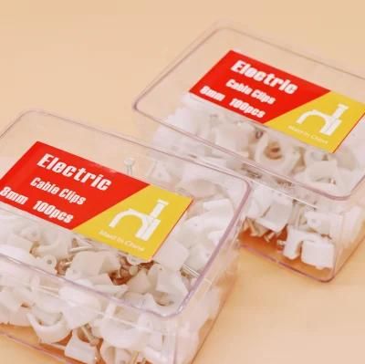 *New RoHS Approved Electrical Appliance Square Cable Wire Accessories Plastic Nail Wall Clip