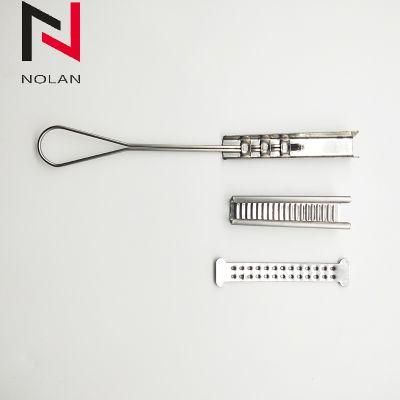 3 Knots Stainless Steel Flat Type Wire FTTH Optical Fiber Drop Cable Tension Clamp Odwac
