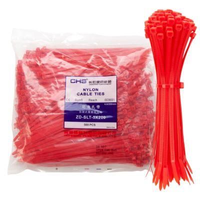 Red 8&quot; Cable Ties Chs Brand, Self-Locking Nylon Cable Ties, Chs-5X200
