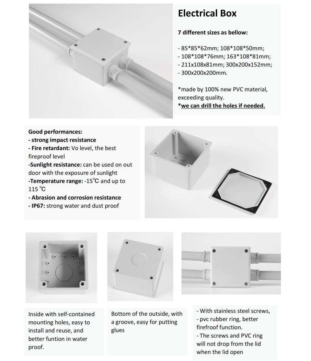 Low Smoke Conduit Fittings Electrical Box Junction Waterproof Adaptable Box