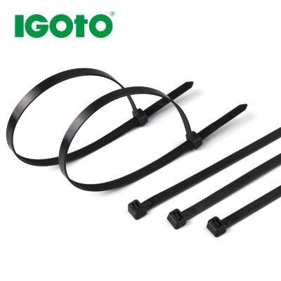 China Supplier UV Risitant Black Plastic PA66 Nylon66 Raw Material Cable Zip Tie