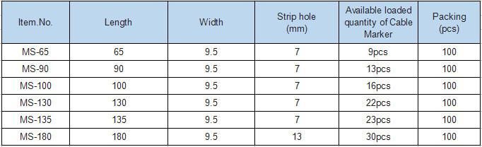 Ms-130 Cable Marker Strip Used with Ec Type Yellow Cable Markers