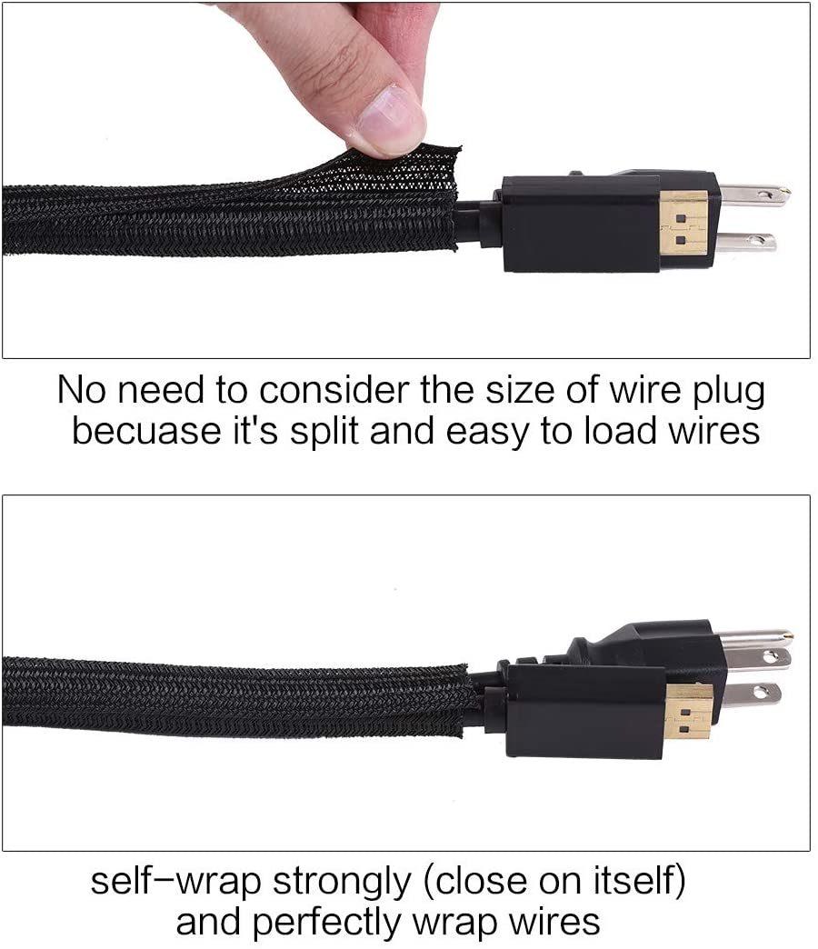 Semi Rigid Wrappable Split Braided Sleeving for Cable Management