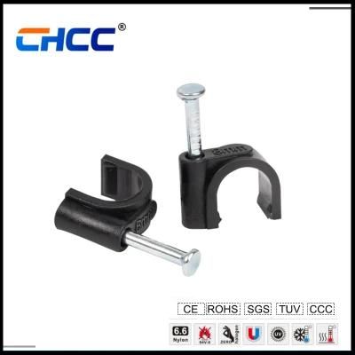 PE/PP Circle 8mm 9mm 10mm 12mm 94V-2 UL Plastic Nylon Wall Round Steel Nail Wire Flat Cable Clips