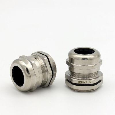 M30 Hot Sale Nickel Plated Brass Cable Gland Waterproof IP68 Low Price Metric Glands Metric Thread Type Cable Glands