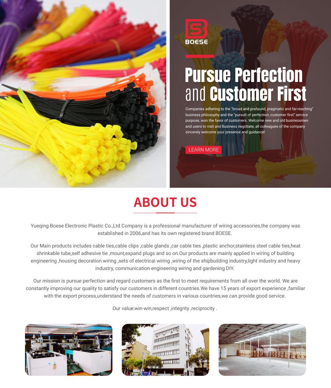 Customized Self-Locking White 100PCS/Bag 7.6X200-7.6X700mm Kabelbinder 4.8 Ties Accessories Nylon Cable Tie