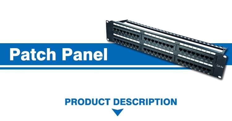 19 Inch Customizable Black UTP 24 Port Cat5e Patch Panels