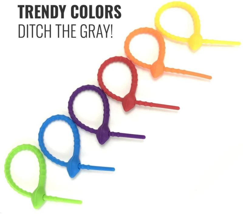 Colorful Silicone Twist Bag Clip Ties Cable Straps Tie Bread Tie Household Snake Ties
