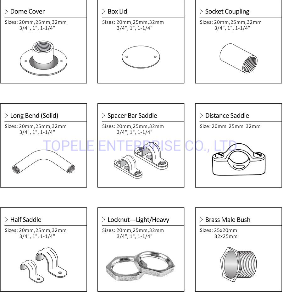 Direct Factory Price 20mm Inspection Tee BS31 Electrical Conduit Junction Channel Inspection Tee Elbow