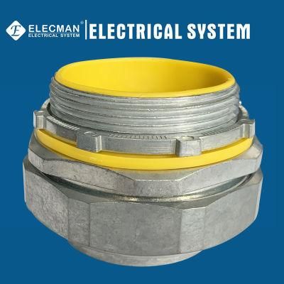 Zinc Liquid Tight Connector with Yellow Insulator Connector Hermetico Recto 3&quot;