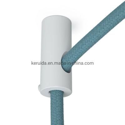 White Plastic Ceiling Hook for Fabric Electrical Cables with Stop
