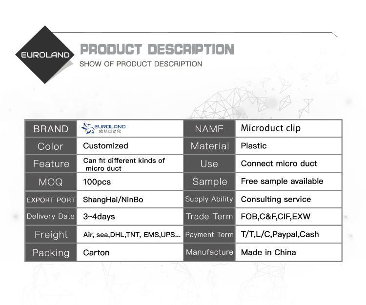 Micro Duct Connector, HDPE Plastic Microduct Couplers and End Stops