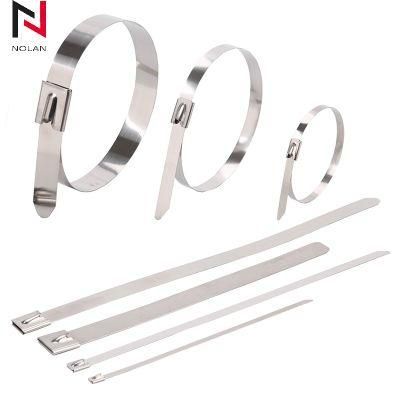 Heavy Duty SS304 316 Reusable Coated Polyester Nylon11 Metal Ss Stainless Steel Ball Lock Cable Zip Ties