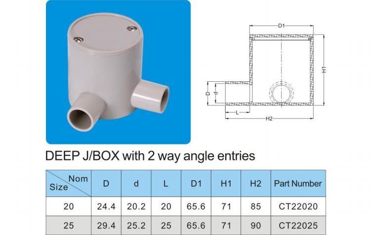 Round Deep Cable Ceiling Junction Box for Light Fixture