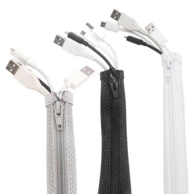 Flexible Pet Expandable Braided Zipper Cable Wrap Wire Cover