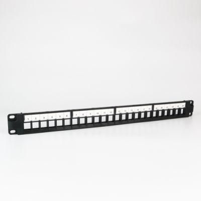 UTP Blank Patch Panel with Back Bar, 24 Port