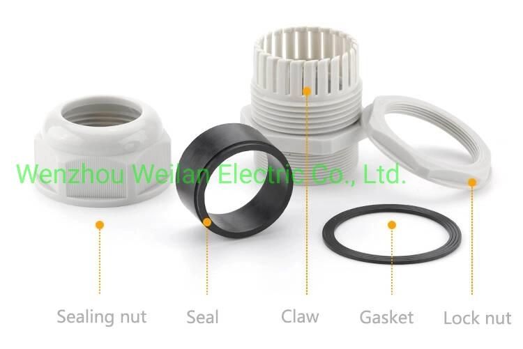 IP68 PP/Nylon Cable Glands Waterproof Cable Gland Joints Pg7 Pg9 Pg11 Pg13.5 Cable Gland Sizes