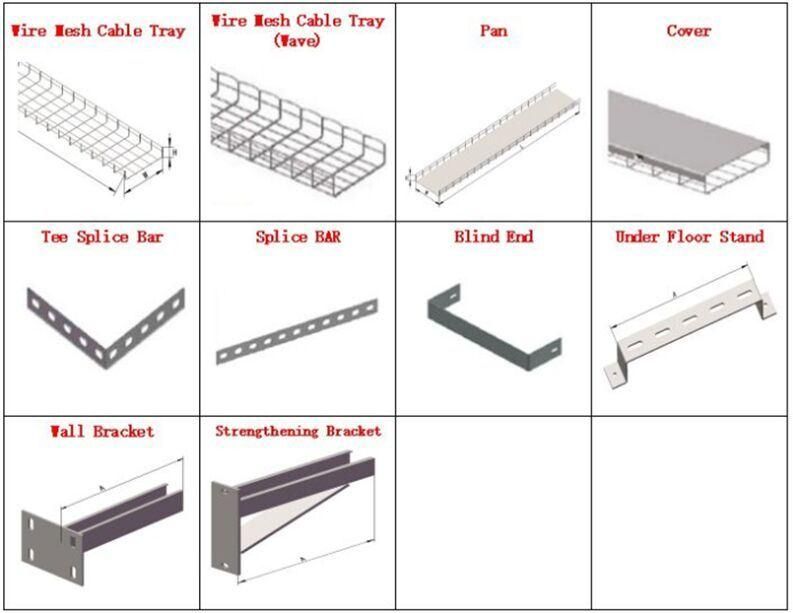 Powder Coated Steel Galvanized Basket Wire Mesh Cable Tray with Reasonable Price