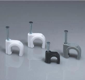 Round Circle Steel Nail Wire Cable Clip in Black and White Color