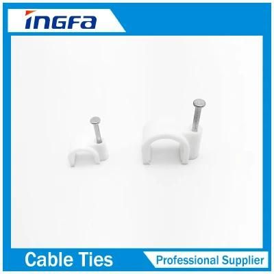 C Shape Flat Circle Cable Clips with Nail