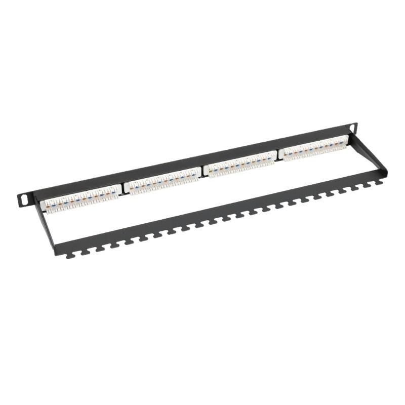 UTP 0.5u Aluminium Alloy Patch Panel CAT6A 24 Port MDF Network Rack Patch Panel with Bracket