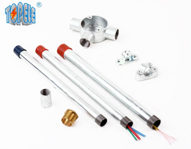 Gi Electrical Pipe BS31 Conduit Hot DIP Galvanized with Coupler and Cap