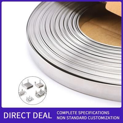 Stainless Steel Coil Sheet Tape Banding Strip 304 316 430 201 Electric Pole Hoop Electric Box Marine Metal Tie Traffic Sign Packing Belt Buckle