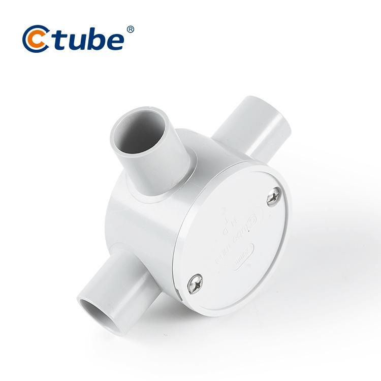 Electrical Conduit Fitting PVC 3 Way Shallow Junction Box