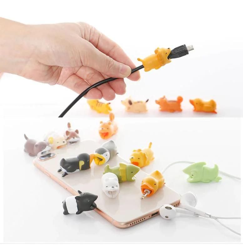 Cartoon Phone Charger Protector Soft Cord Cute Animal Cable Bite Accessories