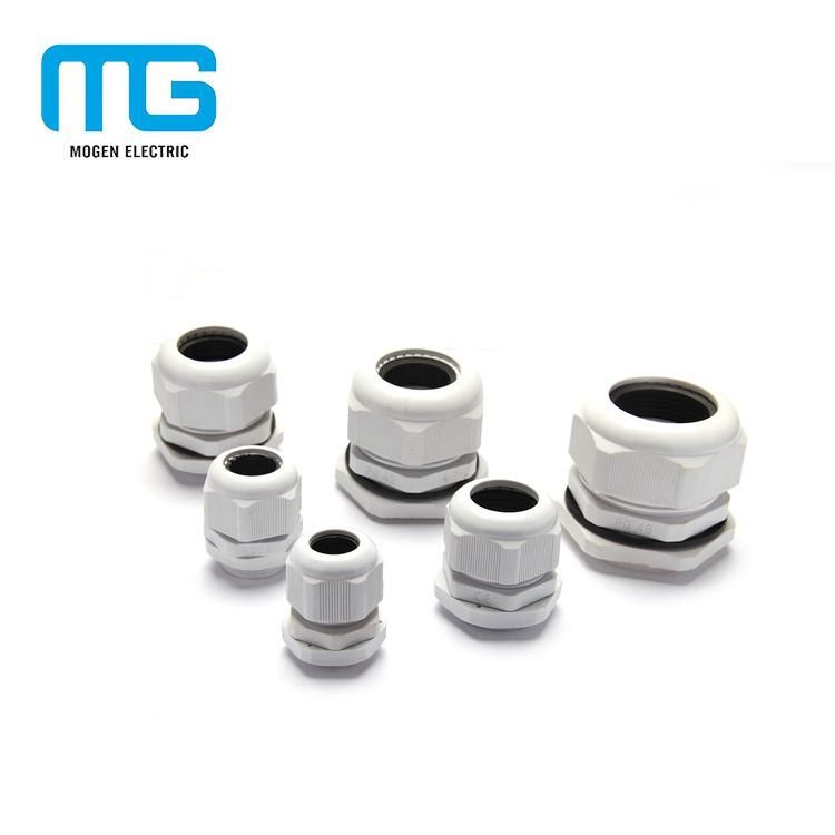 Ral7001 Pg Mg M Nylon Waterproof PA 66 Cable Glands with Rubber Seal and Nut