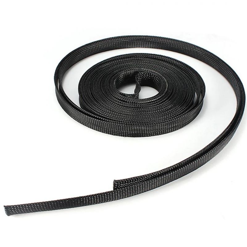 20mm Black Pet Expandable Mesh Polyester Braided Sleeving Braided Nylon Sleeving for Protection Cable Wire