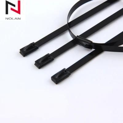 Self Locking 4.6mm*300mm PVC Plastic Coated Stainless Steel Cable Tie, Ss 304 with Plastic Coated Cable Ties