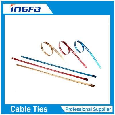 316L Polyester Coated Stainless Steel Ladder Multi Barb Cable Tie