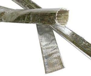 Hot Sale Functional Textiles Glass Fibre Braid Sleeve Covered Aluminum Foil Hose Wrap Protector