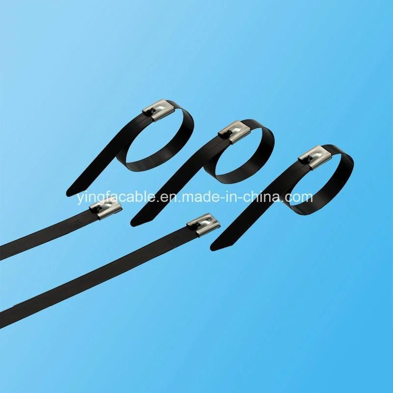 Quick Deliver Date Plastic Coated Stainless Steel Zip Ties with Ball Locking Mechanism