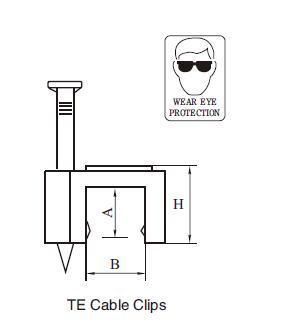 Ted-2.5mm Twin and Earth Te Double Type PE Nail Clips