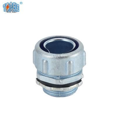 3/8&quot;-4&quot; Zinc Plum Type Male Flexible Conduit Connector with Blue Plastic