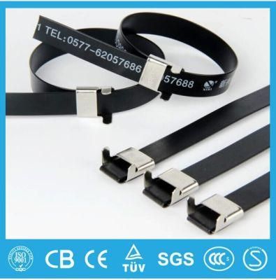 UL Listed Plastic Coated Stainless Steel Cable Tie Wing Lock Type
