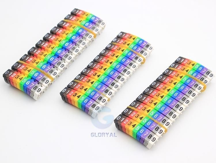 0.75mm2-6mm2 Arabic Numerals M Type Cat 6 Clip Network Ethernet Wire Number Label Tube Cable Marker