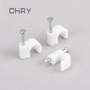 Round Cable Clip Round Plastic Round Nail Cable Holder Clip