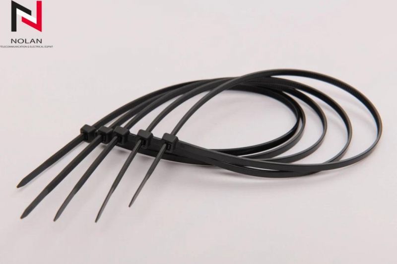 -40 Degree Nylon 66 Black Plastic Zip Cable Tie Nylon Clamp 4.8 mm Width Plastic Zip Cable Tie