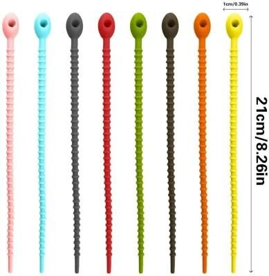 Colorful Silicone Ties Bag Clip Cable Straps Bread Tie Household Snake Tie