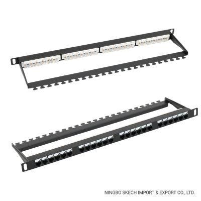 UTP 0.5u Aluminium Alloy Patch Panel CAT6A 24 Port MDF Network Rack Patch Panel Rack