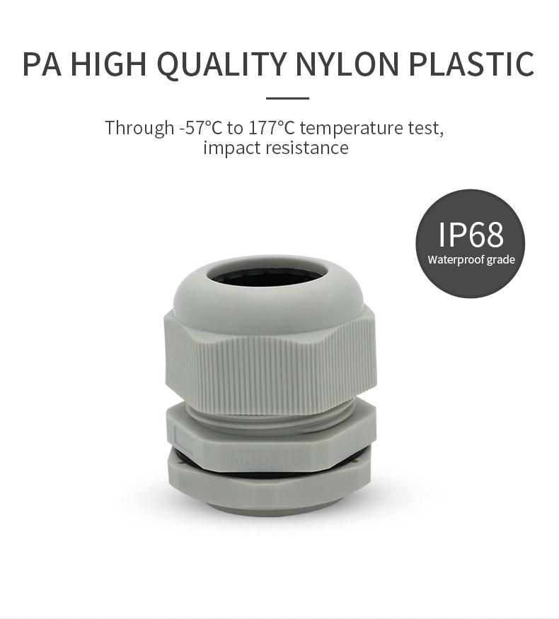 M12 M20 M25 M36 Waterproof Connectors Plastic Nylon Cable Gland
