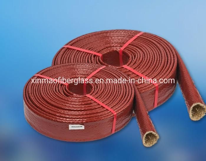 High Temperature Resistant Silicone Coated Braided Fiberglass Fire Sleeve