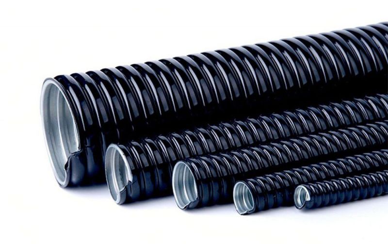 PVC Flexible Conduit Metal Pipe Black Coated